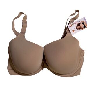 Nursing T-shirt bra beige with nursing clips and adjustable straps size 40DDD
